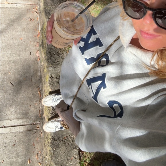 Parke Varsity Hoodie in Gray and Navy - Picture 4 of 4